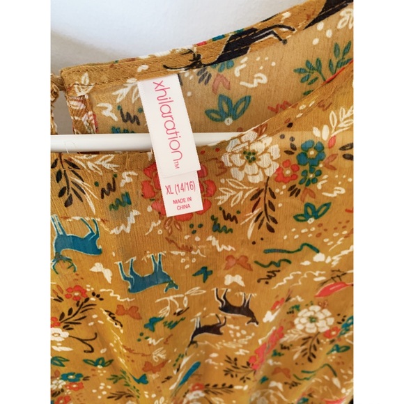 Cottagecore Forest Print Dress with Flowy Sleeves - Picture 4 of 5